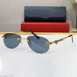 Säljer solglasögon för kvinna Fashion Metal Solglasögon Skydd Rimlösa solglasögon Floral Design Eglasses Frames Men Trend Leisure Style Glass