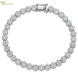 Chain Wong Rain Fashion 100% 925 Sterling Silver Created Gemstone Bracelet For Women Bangle Fine Jewelry Gift Wholesale 230412