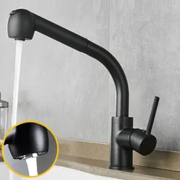 Kitchen Faucets Stainless Steel Faucet Single Hole Pull Out Spout Tap Stream Sprayer Head Home Bathroom Accessories