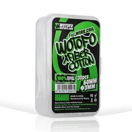 オリジナルのwotofo xfiberプロファイルコットン30pcs 3mm 10pcs 5mm 6mm Agelted Organic Mesh Coil cotton for Wotofoプロファイル