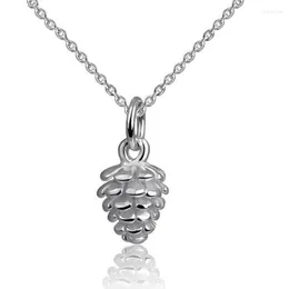Chains Real Silver Color Jewelry Creative Exquisite Pine Cone Clavicle Necklace For Woman Mori Girls Colar Gifts Female SN236