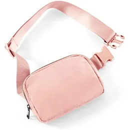 Bolsa de cinto designer unissex mini com alça ajustável pequena bolsa de cintura para treino, corrida, caminhadas, caminhadas, bolsa de cinto rosa claro para mulheres