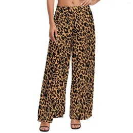 Women's Pants Classic Leopard Trendy Animal Print Estetic Straight Wide Leg High midja Hembyxor Big Size 4xl 5xl