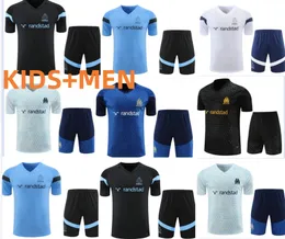 2023-24 Marseillees 남성 및 어린이 축구 짧은 소매 훈련 셔츠 23/24 Alexis OM 설문 조사 Maillot Foot Chandal