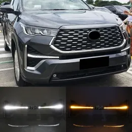 Car LED DRL Daylights For Toyota Innova 2022 2023 with Turn Signal Indicators Daytime Running light Fog lamp cover