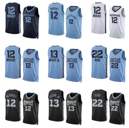 Ja Morant Basketball Jerseys Bane Jackson S-xxl 2022-23 Białe niebieskie mężczyzn Kobiet Kids City Jersey