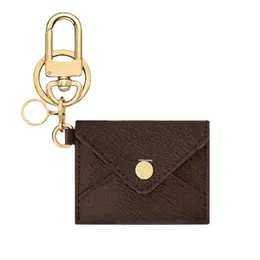 Projektanci luksurys portfel brelokowy break mody torebka torebka łańcuch samochodowy urok brązowy stary kwiat