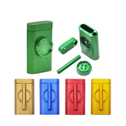 Tobacco Grinder Dia 32mm Colorful Smoking Accessroies Four 2 Layer Spice Dry Herb Crusher Slicer Hand Muler Dugout Boxes One Hitter BJ