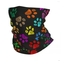 Halsdukar Colorf Dog Animal Foot Bandana Neck Gaiter Tryckt Magic Scarf Mti-Use Clava Running For Men Women Adt Windproof Drop Delive Dhohm