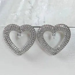 Dangle Earrings Bilincolor Crystal Clear Cubic Zirconia Big Hollow Heart Earring For Women