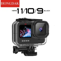 Selfie Monopods Hero 11 10 9 Black Case Waterproof 60M Housing Diving Protective For Go Pro 9 10 GoPro9 Underwater Dive Cover Accessories 230412