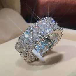 Высокое качество 100% стерлингового серебра S925, созданное с муассанитом и бриллиантами, драгоценный камень, свадебное обручальное кольцо, ювелирное изделие, подарок для женщин, целое