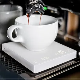 Freeshipping black mirror scale coffee smart digital pour coffee Electronic Drip Scale with Timer 2kg Scale USB Fxnds
