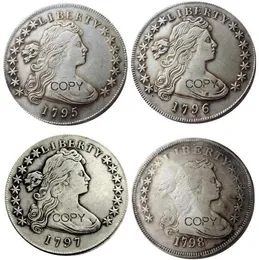 米国リバティドル工芸品セット (1795-1798) 4 個シルバーメッキコピーコイン記念非流通装飾コイン