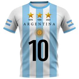 Heren T-shirts CLOOCL DIY Nummer Argentinië Vlag T-shirt Mode 3D Bedrukte Korte Mouw Uitgelichte T-shirts Casual Activewear Zomer Tops 230413