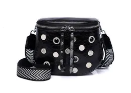 Waist Bag fashion split leather studresinstone belt bag waist packs 230412