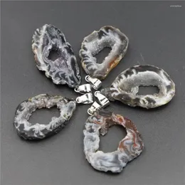 Collane con ciondolo Moda Pietra naturale Druzys Agate Fetta Collana di forma irregolare Pendenti con ciondoli per creazione di gioielli Fai da te Dimensioni 25-40mm