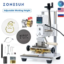 Zonesun ZS110A Ny Heat Press Machine Manual Digital Hot Foil Stamping Machine PVC Card Leather Bag Wallet Phone Case Prägling