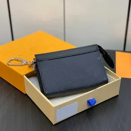 Canvas Leather Key Wallet with Keychain - Voyage Key Pouch, Coin Purse, Daily Carrying, Unisex, Black - Grid Canvas Leather Key Wallet with Keychain - Voyage Key Pouch, Coin Purse, Daily Carrying, Unisex, Black - Grid