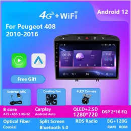 10-calowy pojemnościowy ekran WiFi 4G wideo 1080p Android GPS Car Player DVD dla Peugeot 408 2010-2016 2.5D IPS DSP