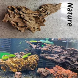 装飾水槽のエビの木製driftwood木製の装飾木の幹材魚の魚の魚の流体天然水族館植物アクアリオ装飾231113