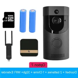 FreeShipping 720p HD WiFi Doorbell B30 IP65 مقاومة للماء الفيديو الذكي بباب الباب 720p Intercom Intercom Interviole IR Night Vision Camer NJJT