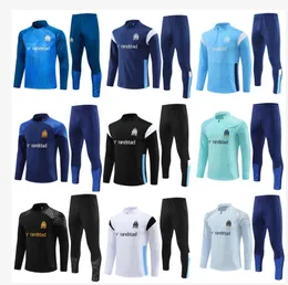 Herrspårsutgångar fotboll Milik Payet Marseilles Survetement Jacket Fottball Training Suit Veste Maillot de Foot Olympique Om Tracksuit Football Jogging