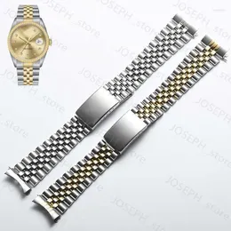 Outros acessórios de moda assistir bandas 13mm 17mm 20mm de dois tons Substituição de aço Jubileu Bracelete feita para datejust Hele22 J230413