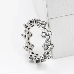 Cluster Ringe 925 Sterling Silber Frauen Ring mit klaren CZ stapelbare Blumen Schicksal Kranz für weibliche edlen Schmuck