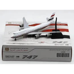 Aircraft Modle LH4318 Alloy Collectible Plane Gift Wings 1 400 Egypt Government Boeing B7478 Diecast aircraft Jet Model SUEGY With Stand 231110