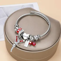 Charm Bracelets 1pc DIY Cute Little Angel Girl Love Rhinestone Stainless Steel Bracelet Suitable For Parties And Vacations