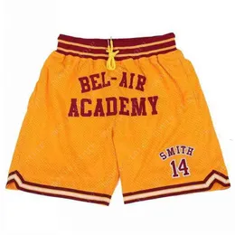 confortávelMen's The Fresh Prince of Bel-Air Academy Moive Shorts de basquete #14 Will Smith Calças costuradasRespirável2384