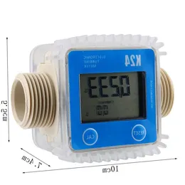 Freeshipping 1 Pcs K24 Lcd Turbine Digital Fuel Flow Meter Widely Used For Chemicals Water Vocro