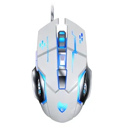 V6 przewodowe myszy myszy e-sporty e-sporty myszy RGB RGB zwarta świetliste mechaniczne mechaniczne programowanie Makro Podświetlenie 6 Klucze Myszka dla graczy w detalicznym pudełku