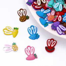 Encantos 10 Pcs Pintado Oleado Esmalte Melancia Cenoura Morango Abacaxi Pingentes Fruta Animal Para Fazer Jóias Artesanato