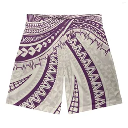 Shorts masculinos polinésio tribal fijian totem tatuagem fiji imprime correndo homens rápido seco ginásio esporte fitness jogging calças de treino