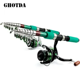 Fishing Accessories Telescopic Fishing Rod Ccombo 1.8-3.6 m Travel Rod With Spinning Reel Fishing Set Kit Feeder Pole 231102