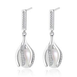 Orecchini pendenti con perle Gioielli firmati Moda europea Donna Micro set Fiore zircone S925 Orecchini in argento sterling per le donne Festa di nozze Regalo di San Valentino SPC