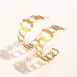 Designer Luxury Hoop Earrings Women's Family Birthday Presentörhängen Butik gåva smycken Hoop örhängen vinter rostfritt stål smycken med låda