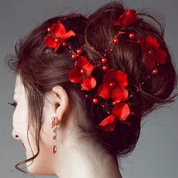 Neue Mode Frauen Mädchen Blume gefälschte Perle Stirnband Haar Vine Kopfstück Hochzeit Haarzubehör