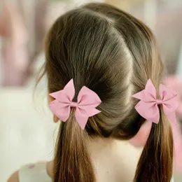 2023 Baby Girls Grosgrain Ribbon Bows Hair Clips Baby Girls Handmade Bows Hairpin