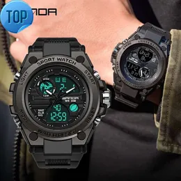 Sanda 739 herrklockor Top Brand Luxury Sport Men Waterproof S Shock Man Clock Relogio Masculino 2021 Digital Sports Watch