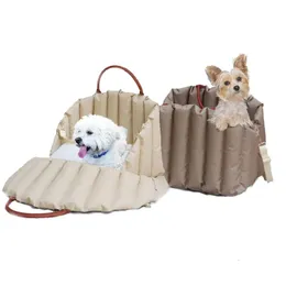Hund bärbar husdjursbilbilsäte Nonslip S Safe Car Box Booster Kennel Bag For Small Dog Cat Travel Siege De Voiture Pour Chien 231110