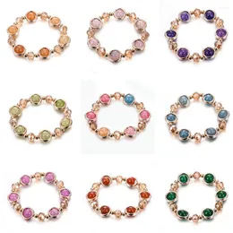 Braccialetti di cristallo elastici del braccialetto di perline della crepa multicolore del filo per i monili di cerimonia nuziale delle donne di fascino brillante di modo