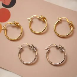 Studörhängen min beställning 6Pair/Lot Tie Knot Decoration Geometry Rounds Form Copper Fashion Women Charms DIY Jewelry Accessory