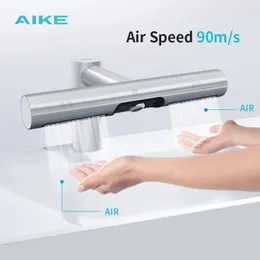 Handtorkar Aike Automatic Air Hands Dryer Creative Hands Tvätt och torkning 2 i 1 Design Air Tap Badrumskran med handtork AK7120 231113