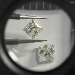 Löst diamanter D VVS 6 6mm Perfekt prinsessa Cut Lab Grown Moissanite ädelsten för smycken örhänge