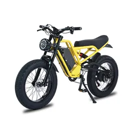 الدراجة الجبلية الكهربائية 48V 750W/1500W سبيكة الألومنيوم الدراجة الكهربائية الدراجة الكهربائية 20 بوصة صفراء ebike 45 كم/ساعة