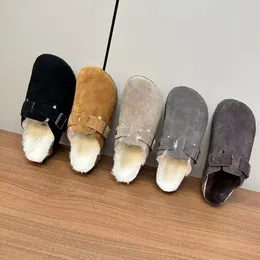 scarpe firmate pantofole sneakers casual luxlury lana di pecora pelle piatta sandali da spiaggia preferiti fibbia in shearling ramses boston shearling moda calda
