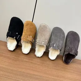 designerskie buty kapcie trampki swobodne lukslury wełniane owce wełniane płaskie skórzane ulubione sandały plażowe Buckley Shearling Ramses Boston Shearling Warm Fashion